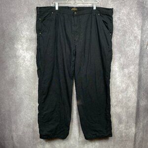 STANLEY Insulated Carpenter Pants Mens 42x30 Black Riveted Heavy Duty Workwear